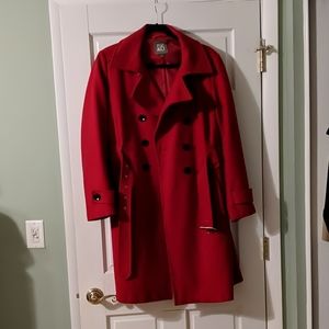 Red Wool/Rayon Winter Coat Roz & Ali XL